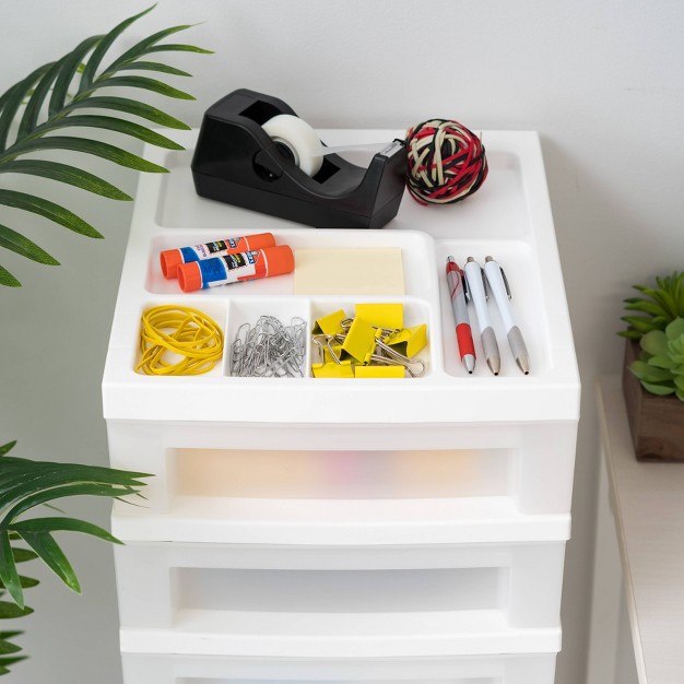 Iris Drawer Storage Cart With Organizer Top