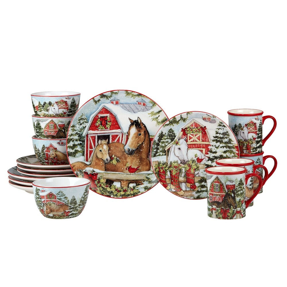 Certified International Homestead Christmas 16 Pc. Dinnerware Set  Service for 4