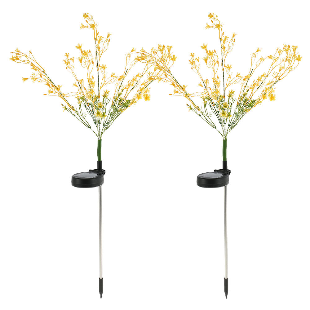 Willstar 2pcs Solar Garden Stake Lights ，Led Outdoor Waterproof Canola Flowers Lights Stakes for Pathway，Patio，Lawn，Landscape Decoration