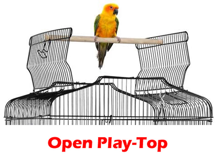 64-inch Large Open Top Rolling Stand Breeding Bird Cage for Finches Canaries Cockatiels Budgie Parrotlet Conures Parakeet Lovebirds