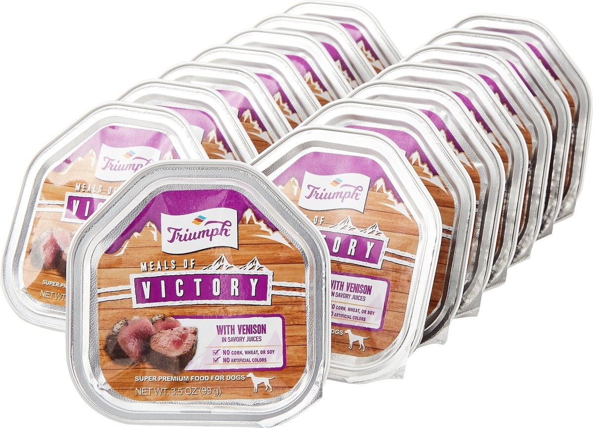 Triumph Meals of Victory with Venison in Savory Juices Dog Food Trays