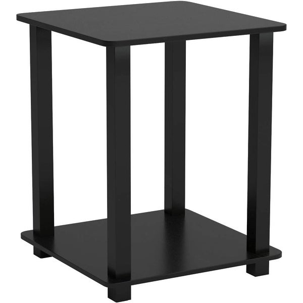 Furinno Simplistic End Table - Espresso/Black (Set of 2)