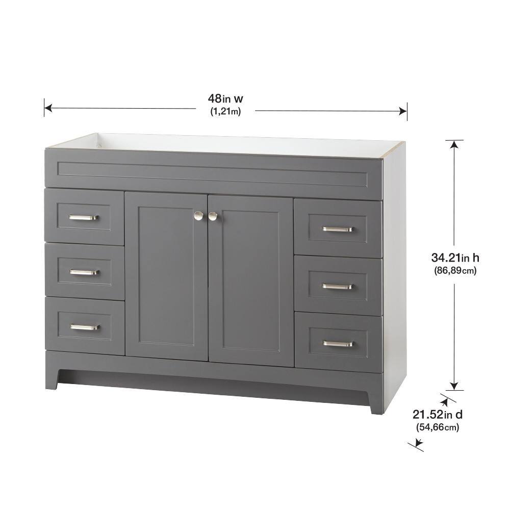 Home Decorators Collection Thornbriar 48.0 in. W x 21.5 in. D x 34.2 in. H Bath Vanity Cabinet without Top in Cement TB4821-CT