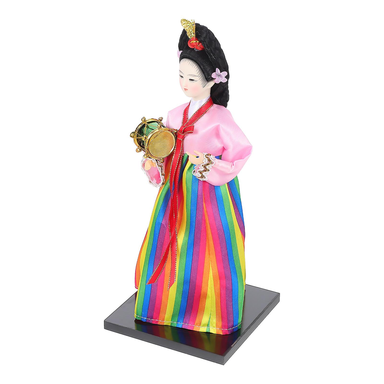 Korean Style Doll Ornament Korean Doll Hanbok Dress Doll Model Desktop Decor