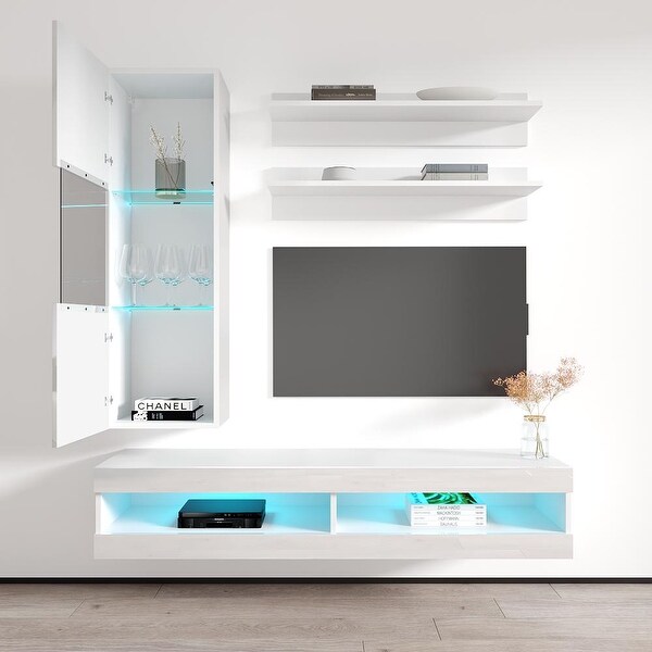 Fly H3 34TV Wall Mounted Floating Modern Entertainment Center