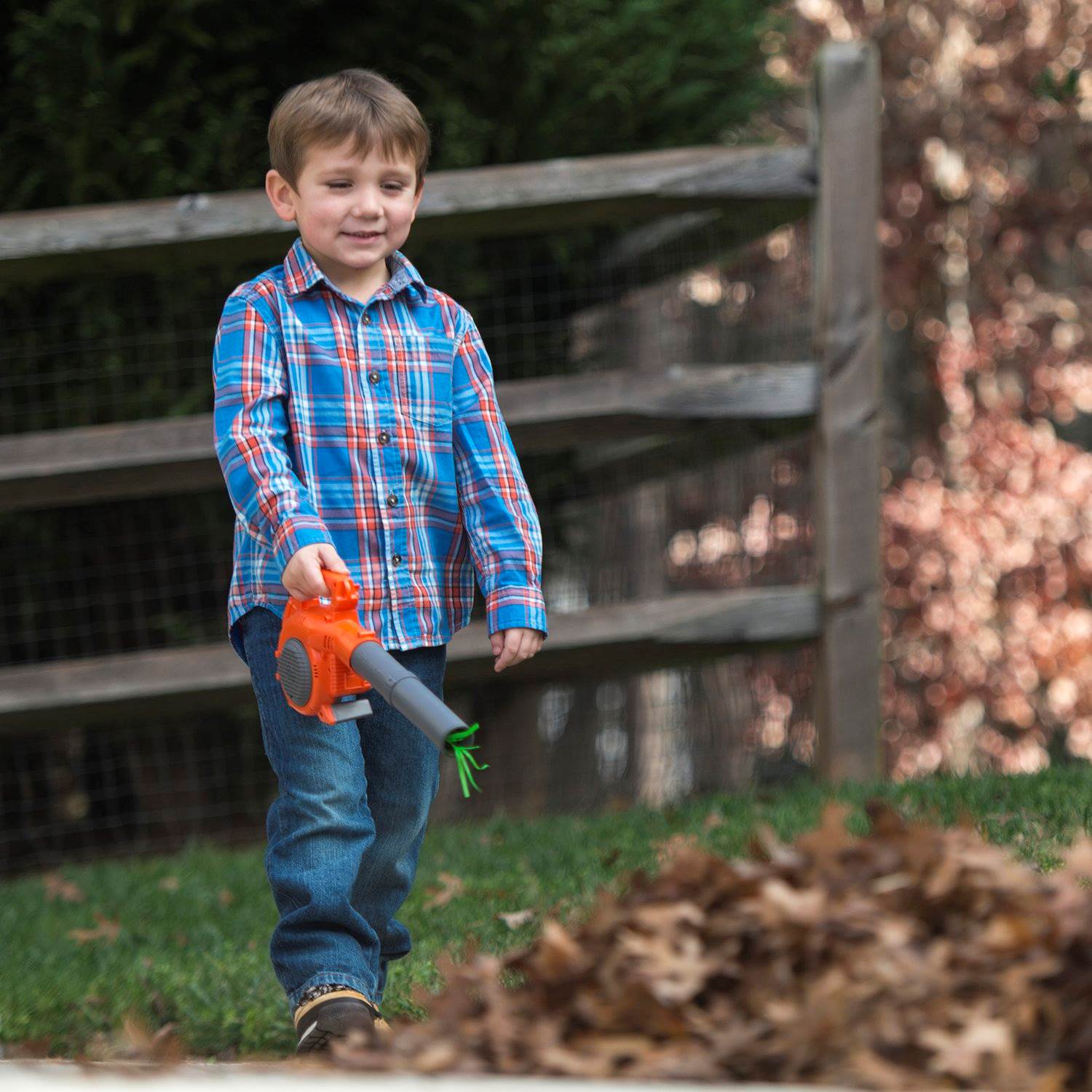 Husqvarna Kids Toy Battery Operated Leaf Blower + Lawn Trimmer Line + Chainsaw