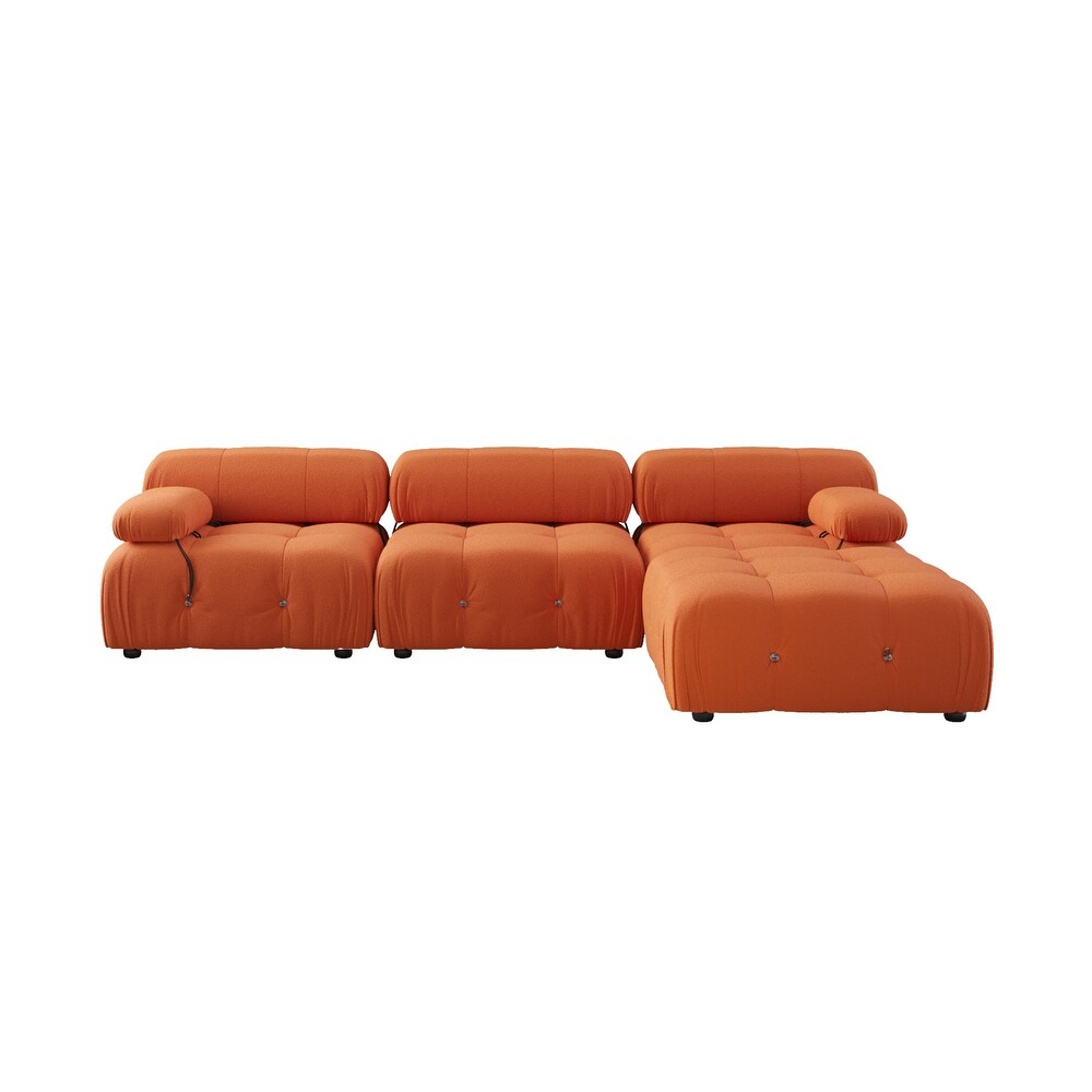 L shape Teddy Sectional Sofa Soft Couch