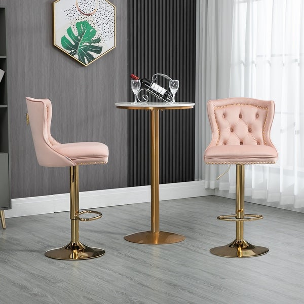 Bar Stools with Back and Footrest Counter Height Dining Chairs 2PC/SET