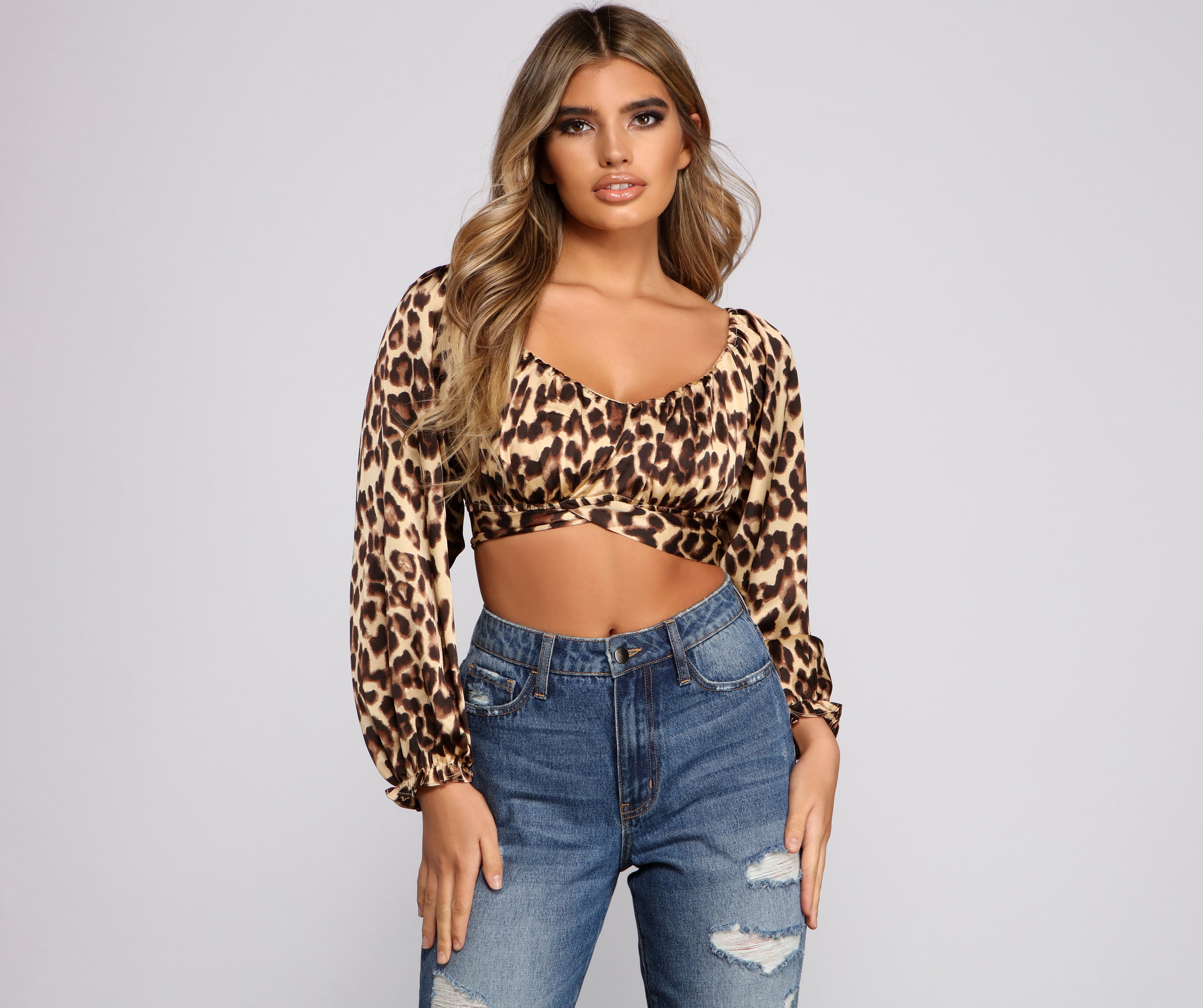 Feline Fierce Leopard Print Crop Top