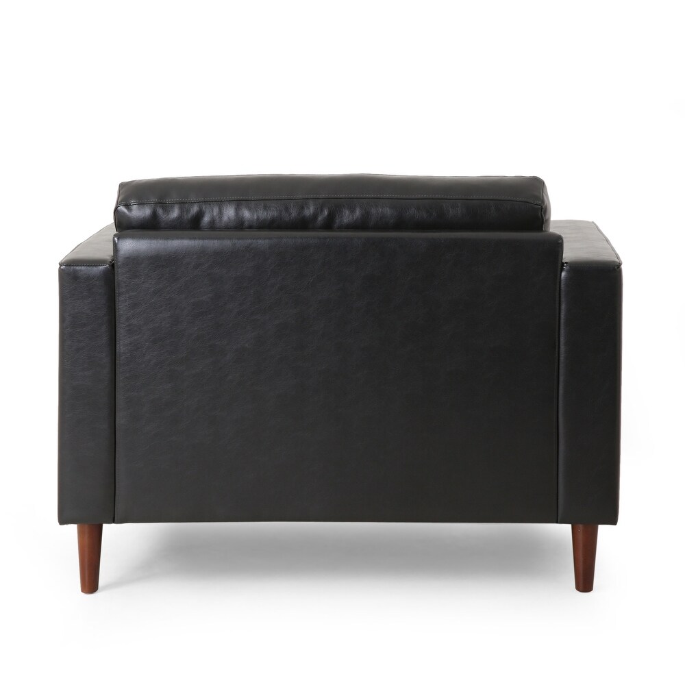 Malinta Contemporary Faux Leather Tufted Club Chair by Christopher Knight Home