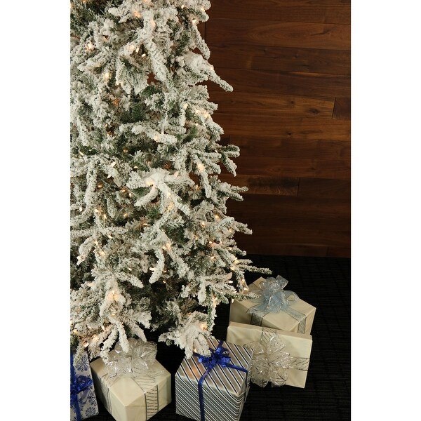 Fraser Hill Farm White 7.5foot Flocked Pine，String Lights