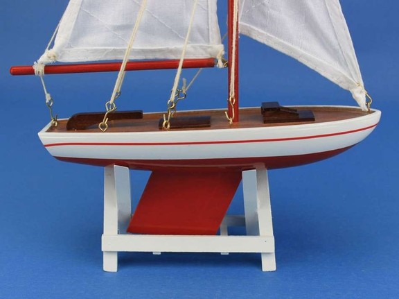 Handcrafted Model Ships It Floats Red Wooden It Fl...