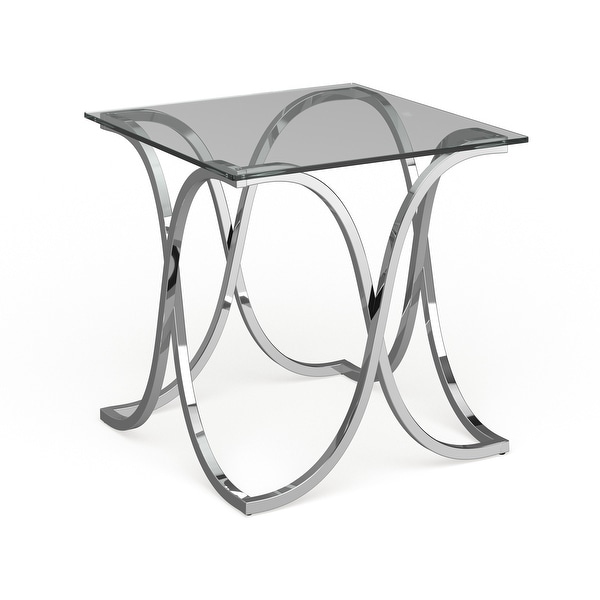 Furniture of America Artenia Modern Art 24-inch Chrome Side Table