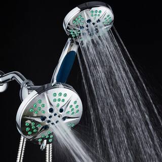 Hotel Spa Antimicrobial 48-Spray 6 in. High Pressure 3-Way Dual Rain Shower Head  Handheld Shower Head Combo in Chrome 6745