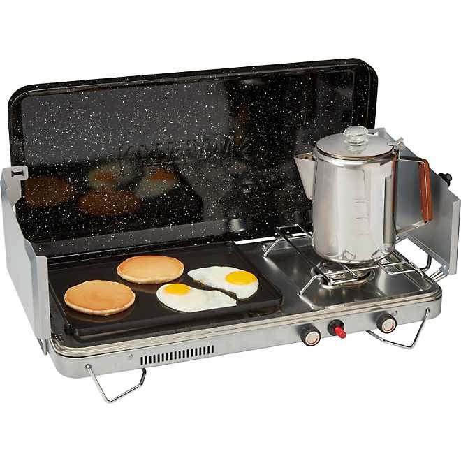 Magellan Outdoors Two Burner Stove with Griddle