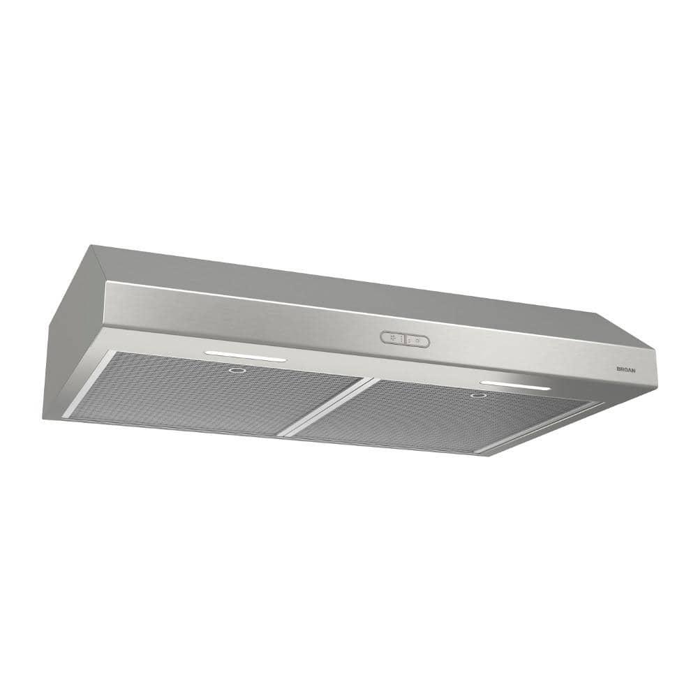 BroanNuTone Glacier Deluxe BCDF1 42 in 375 Max Blower CFM Covertible UnderCabinet Range Hood with Light in Stainless Steel