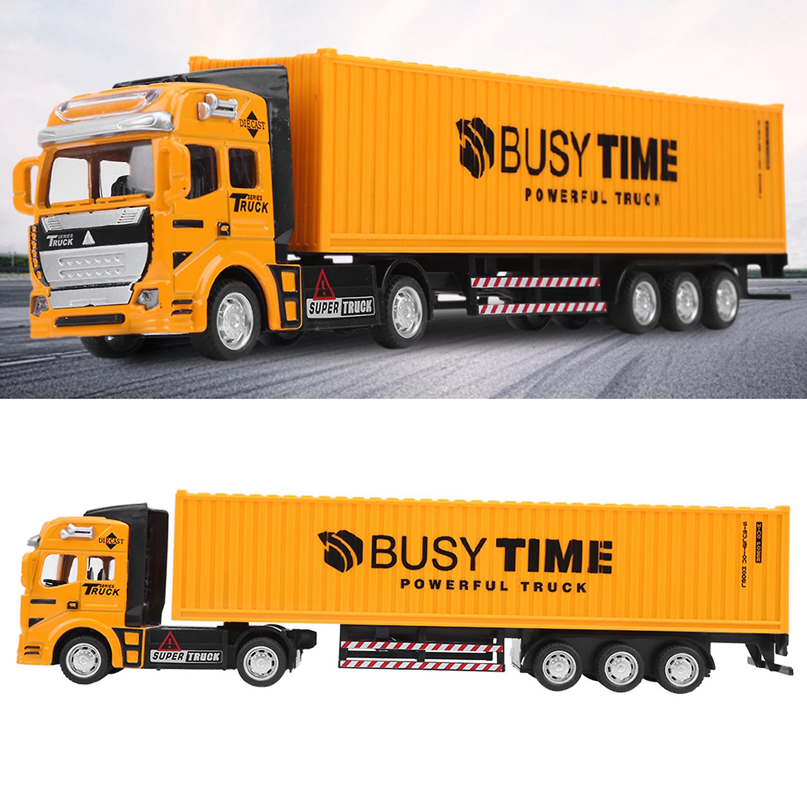 1: 48 Alloy Container Truck Model Toy Highly Simulation Children Car Toys Vehicleyellow Container Truck Model