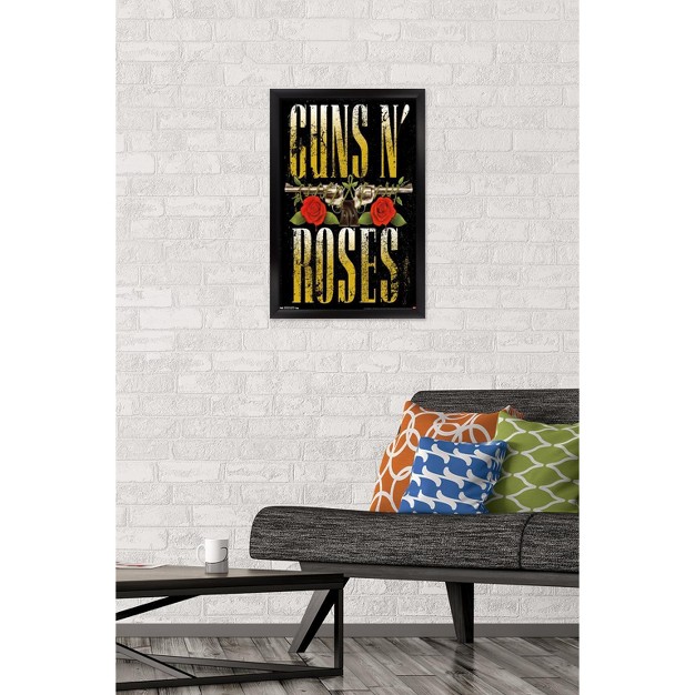 Trends International Guns N x27 Roses Stacked Logo Framed Wall Poster Prints