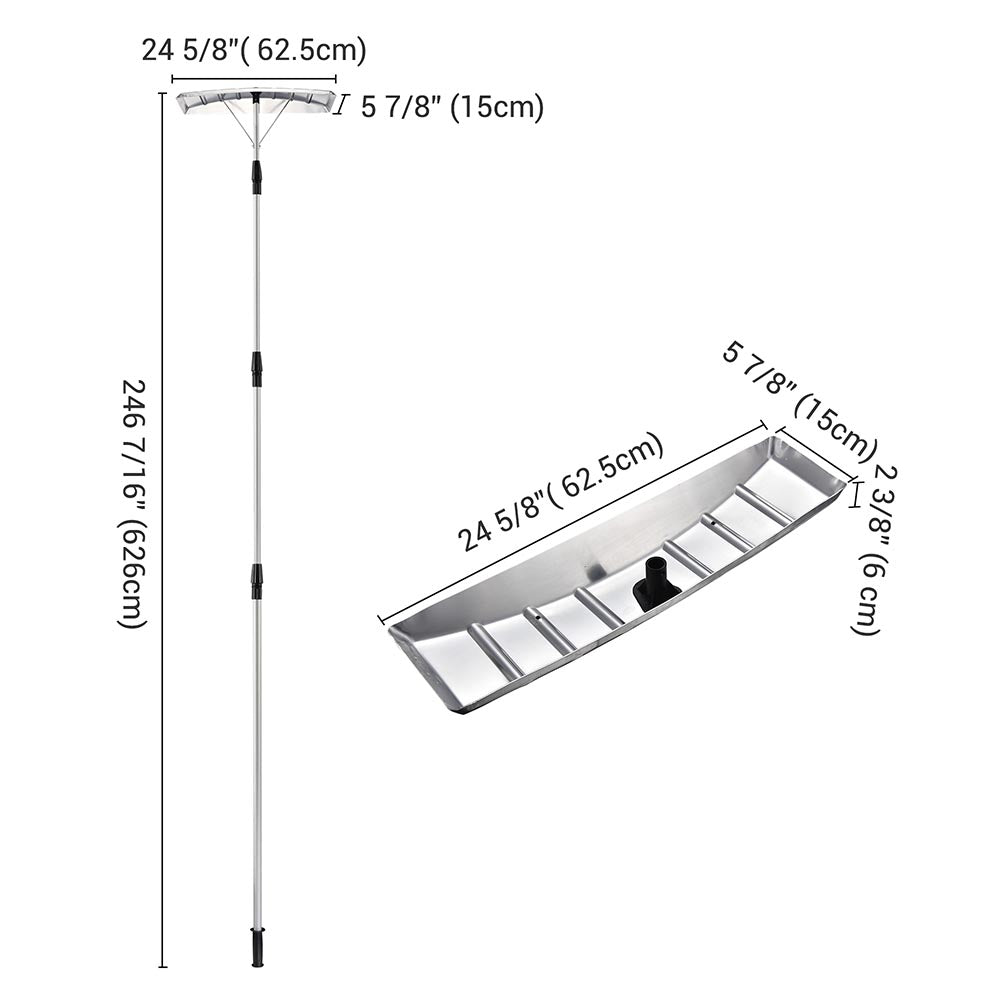 Yescom Telescoping Roof Rake Aluminum Snow Rake 20ft
