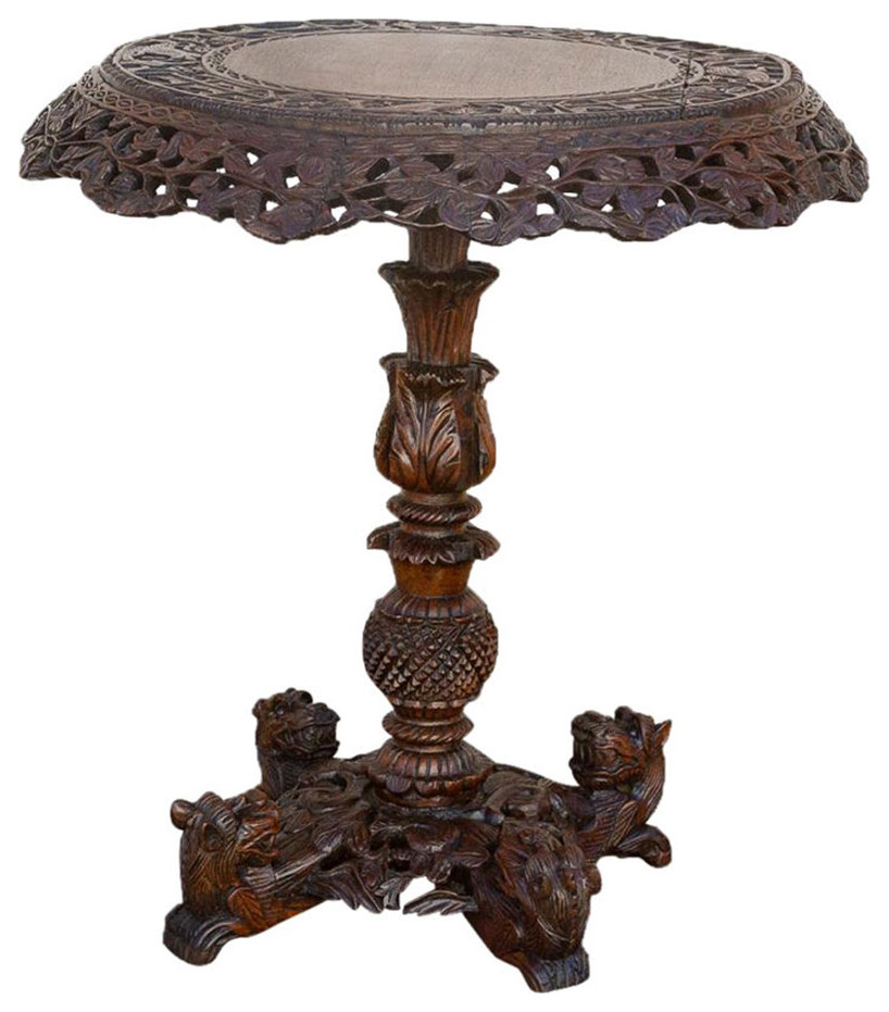 Extraordinary Anglo Indian Rosewood Center Table   Mediterranean   Side Tables And End Tables   by De cor  Houzz