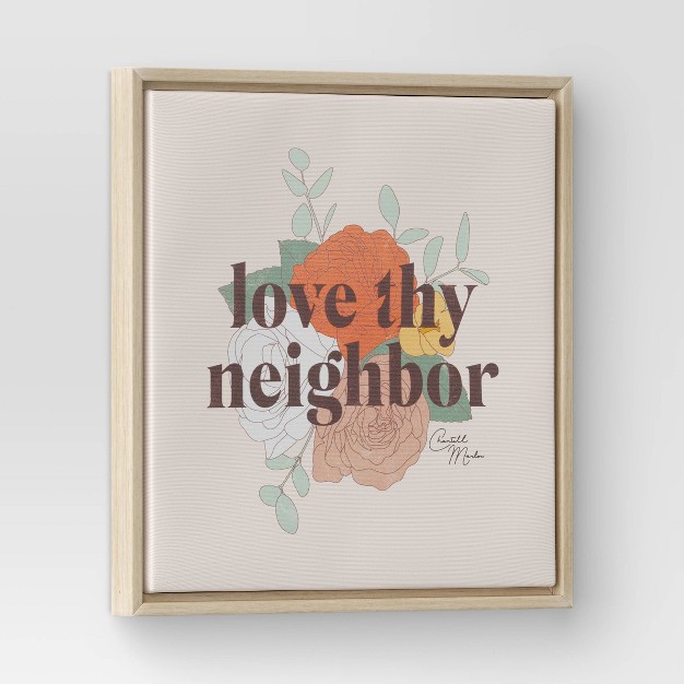 X 12 quot Love The Neighbor By Chantell Marlow Framed Wall Canvas