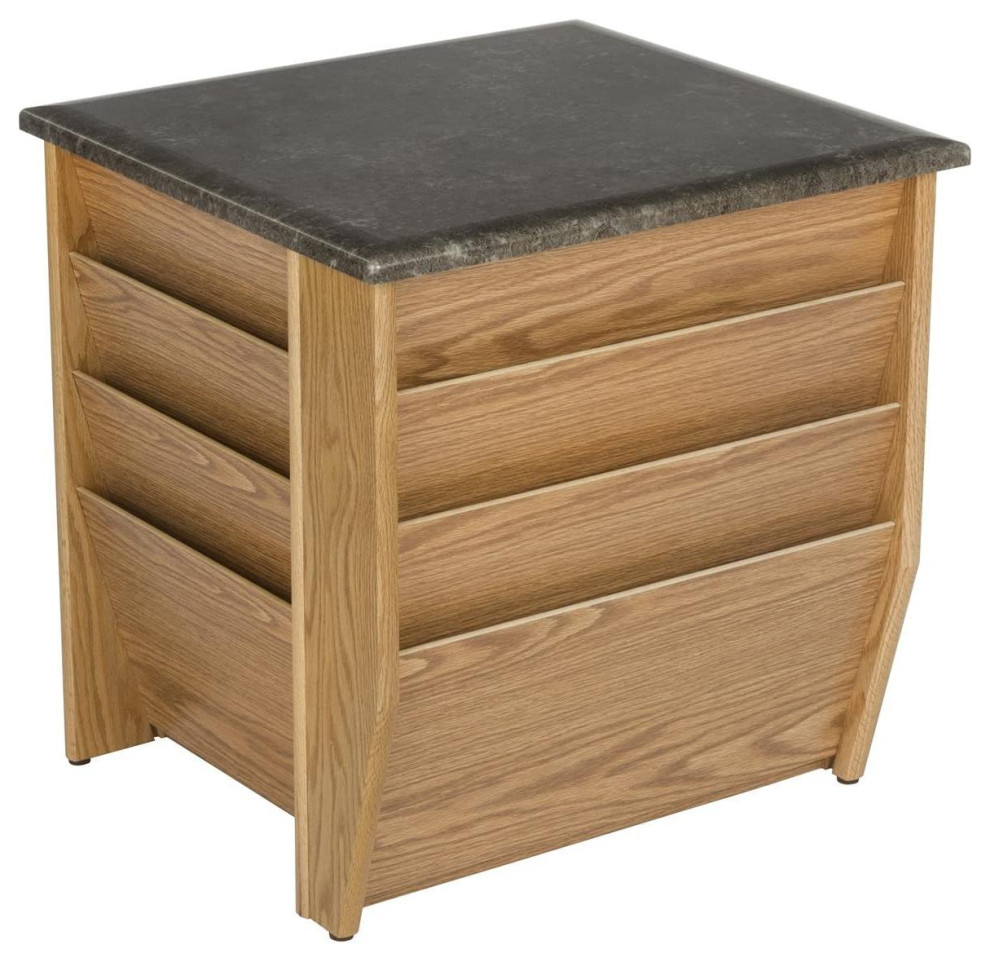 Contemporary End Table  Magazine Pockets  ampBlack Granite Look Top   Transitional   Side Tables And End Tables   by Decorn  Houzz