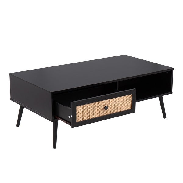 Ailani Coffee Table with Rattan Accent