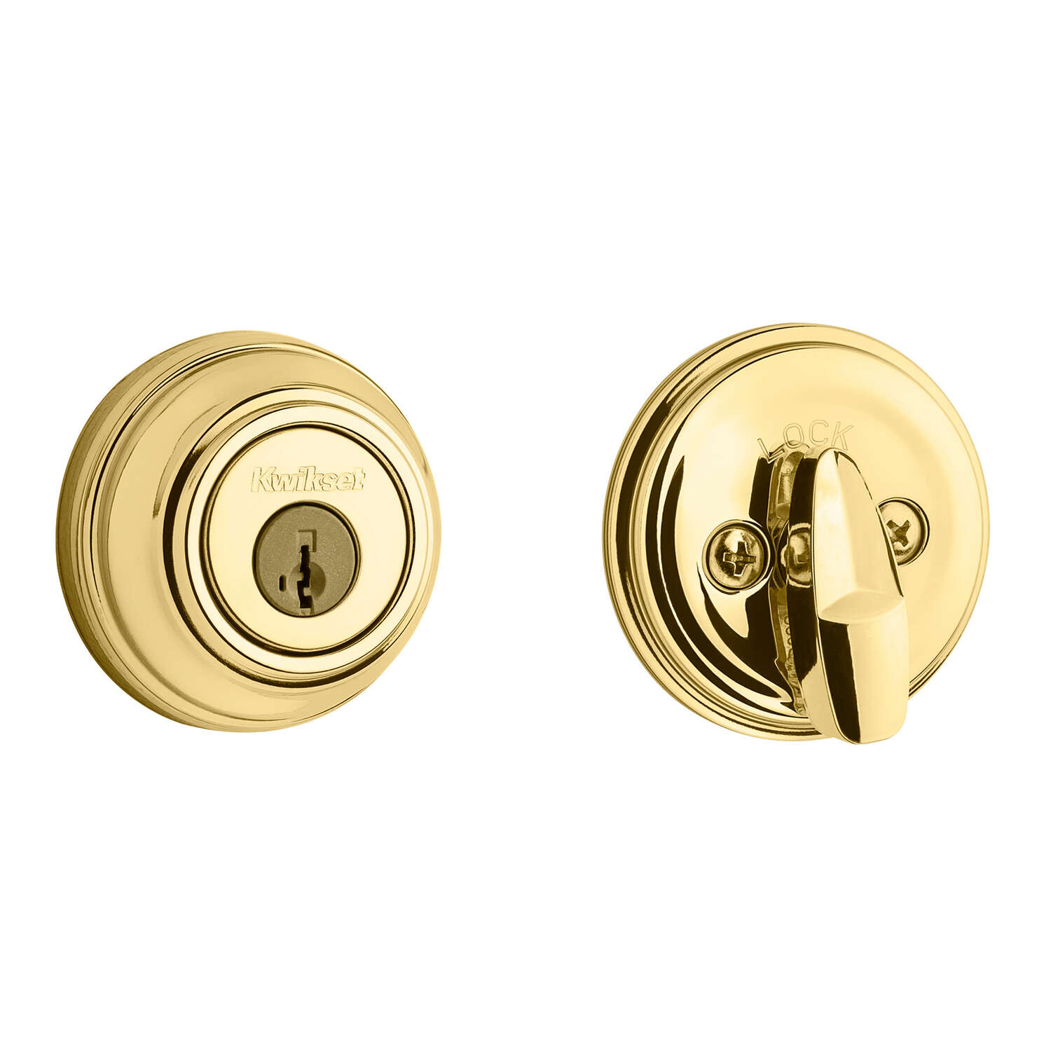 Kwikset SmartKey Polished Brass Metal Deadbolt