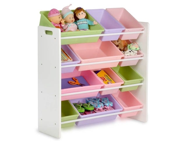 HoneyCanDo Kids Pastel Toy Organizer and Storage Bins SRT01603