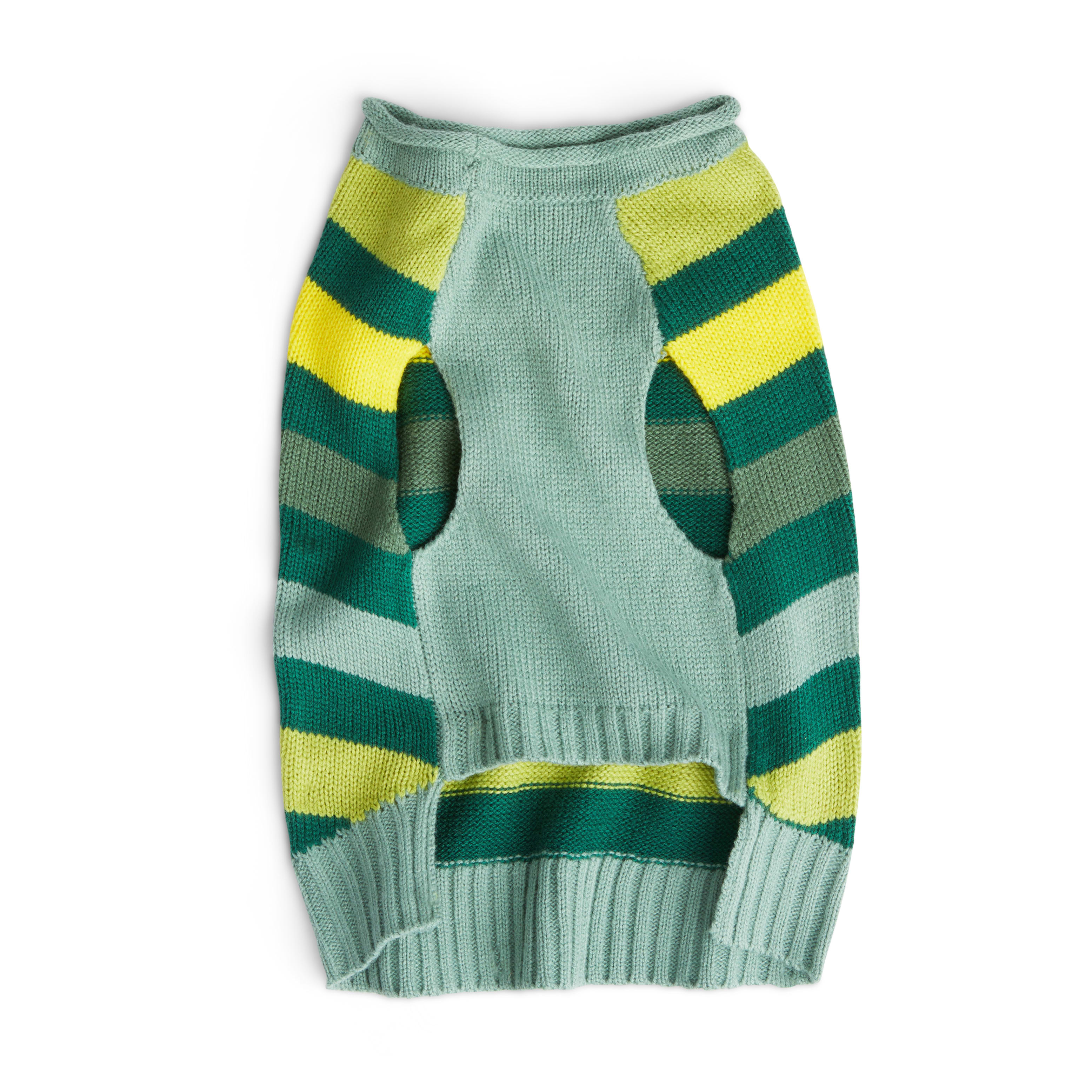 YOULY Green Stripe Dog Sweater， XX-Small