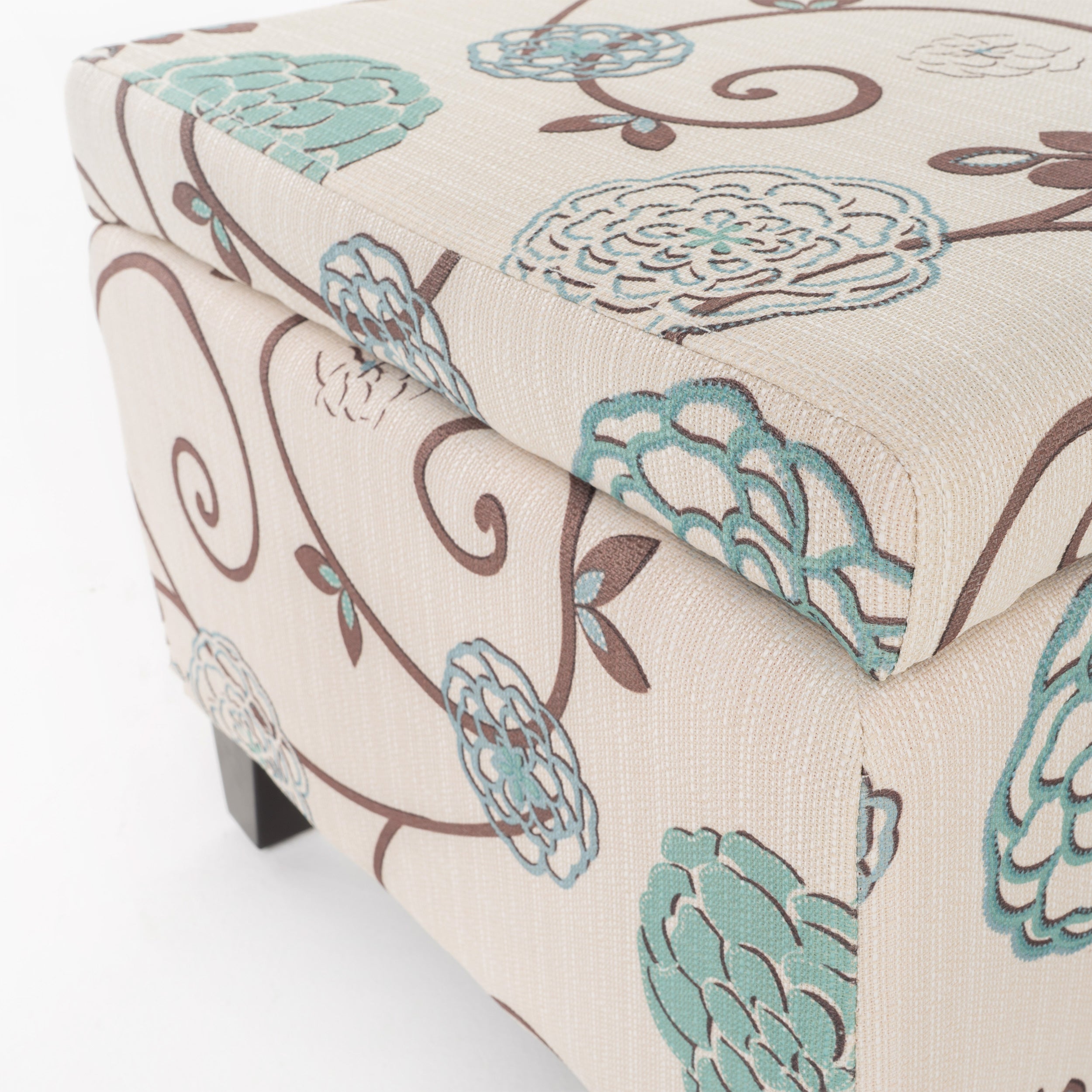 Brianna Rectangle Fabric Storage Ottoman Bench