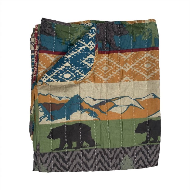 Black Bear Lodge Throw Blanket Greenland Home Fashions