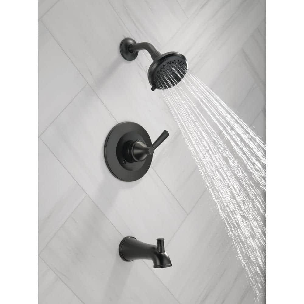 Delta Casara SingleHandle 6Spray Tub and Shower Faucet in Matte Black