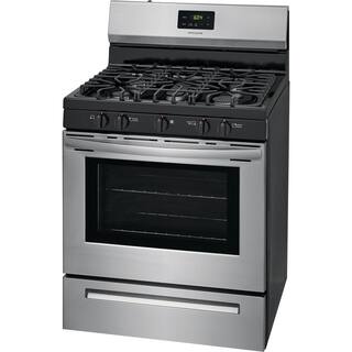 Frigidaire 30 in. 5 Burner Freestanding Gas Range in Stainless Steel FCRG3052AS