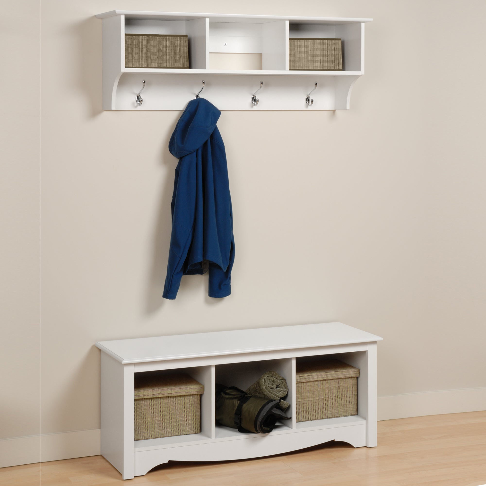 Prepac Wood Floating Shelf, White