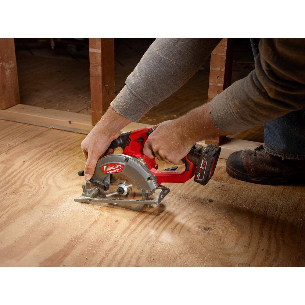 MW M12 FUEL 12V Lithium-Ion Brushless 5-38 in. Cordless Circular Saw with 4.0 Ah M12 Battery 2530-20-48-11-2440