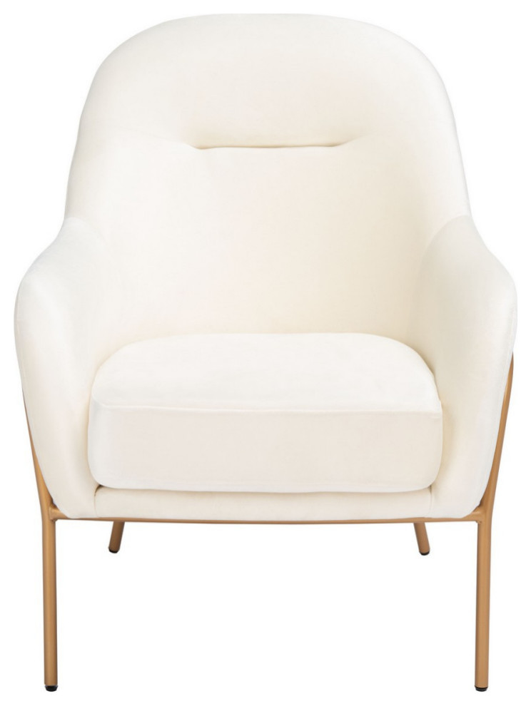 Liza Accent Chair Cream Velvet/ White   Modern   Armchairs And Accent Chairs   by Virgil Stanis Design  Houzz