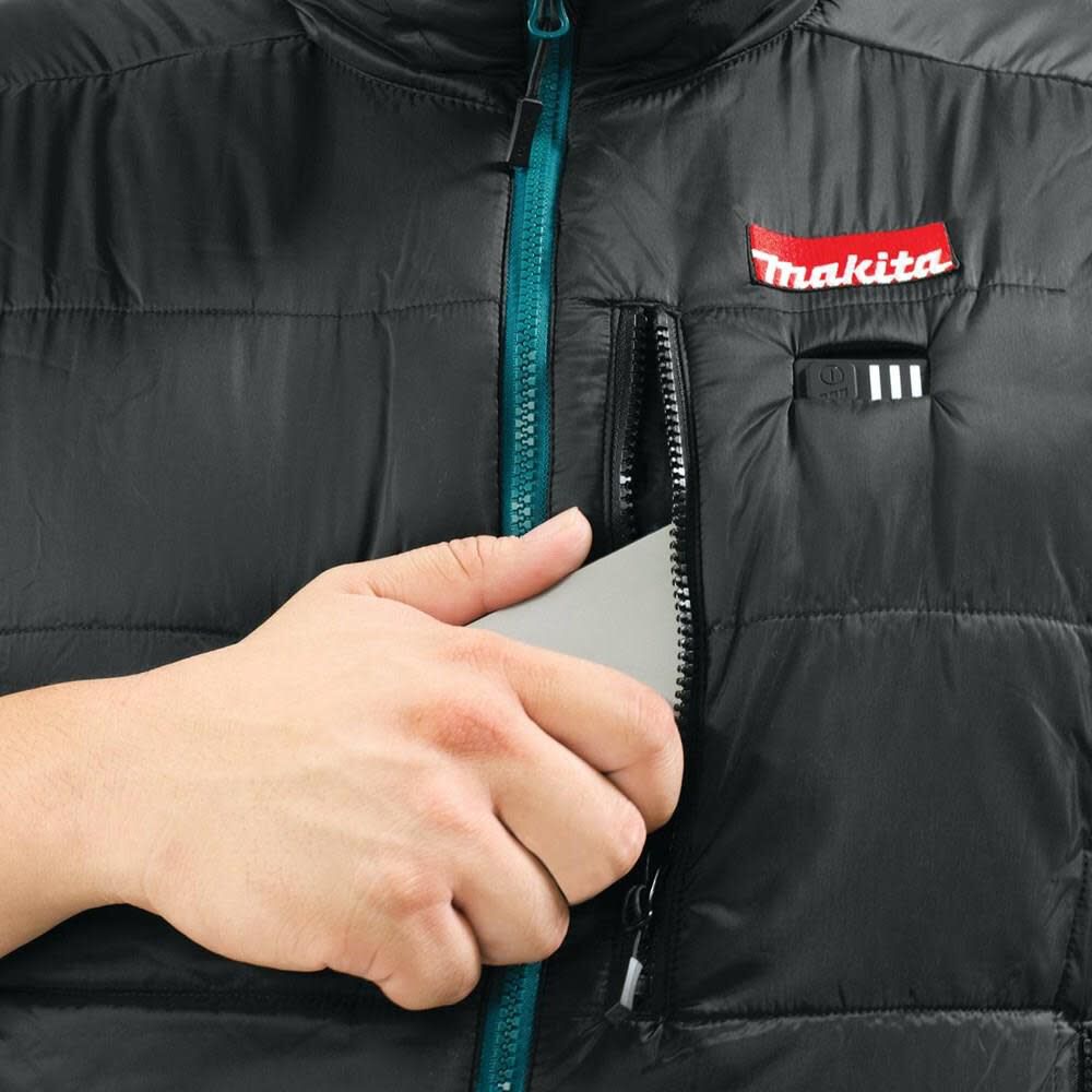 Makita 18 Volt LXT Lithium-Ion Cordless Heated Vest Vest Only (Black XL) DCV200ZXL from Makita