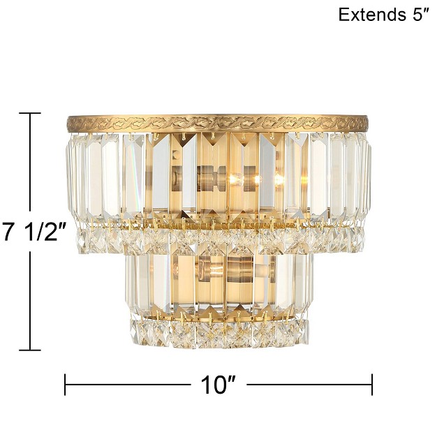 2 light Led Fixture Clear Crystal For Bedroom Bathroom