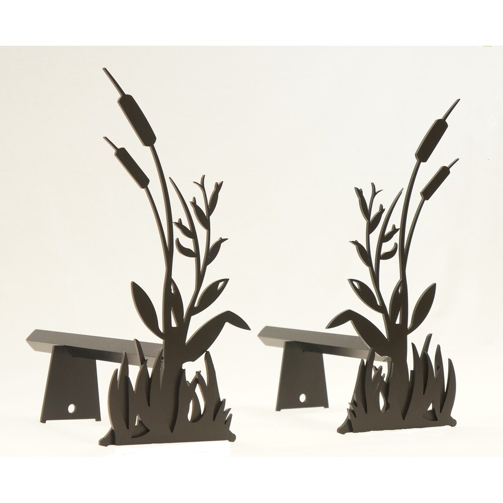 Design Specialties Pond Black Steel Andiron L   R Set