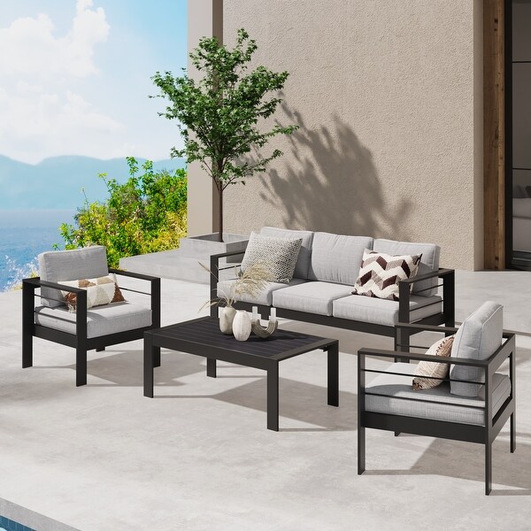 Royalcraft 4 Piece Aluminum Outdoor Patio Furniture Set