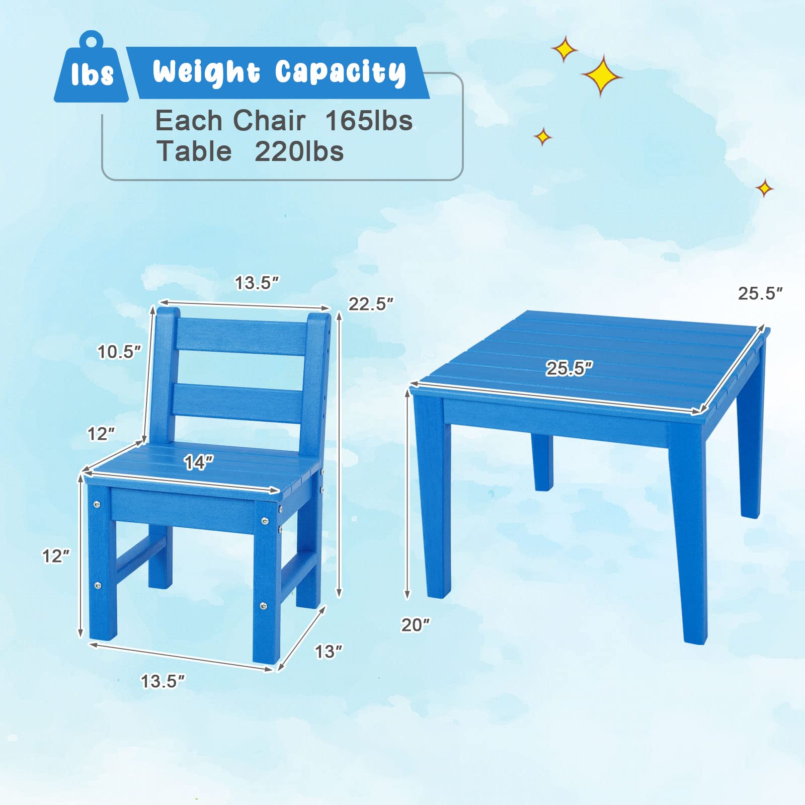 Costzon Kids Table and Chair Set, 3 Piece Toddler Table and Chair Set