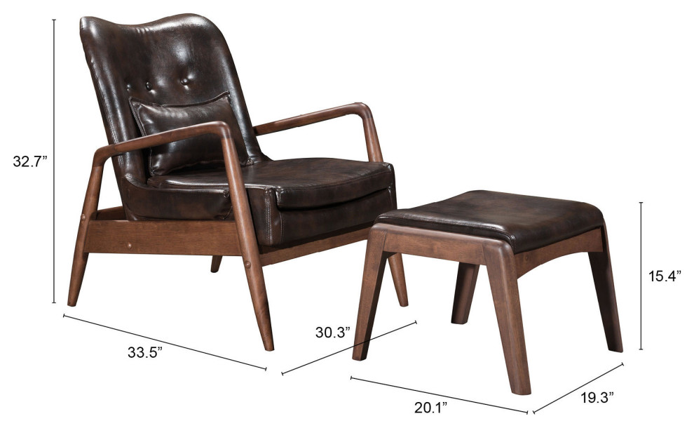 Bully Lounge Chair  ampOttoman   Midcentury   Armchairs And Accent Chairs   by BisonOffice  Houzz