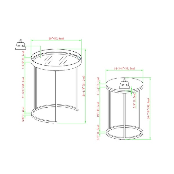 Middlebrook Contemporary Glass-Top Nesting Tables