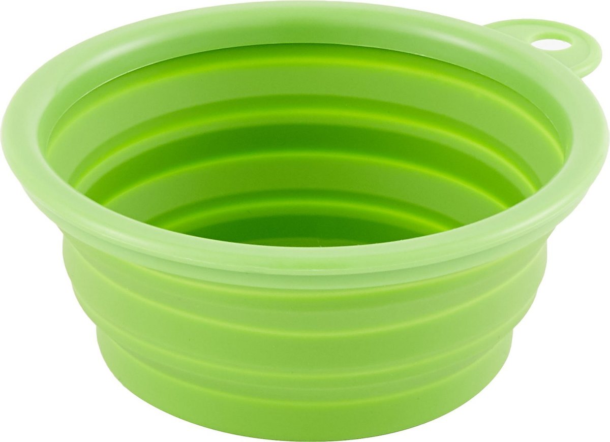 Alfie Pet Collapsible Non-Skid Silicone Travel Dog and Cat Bowl， 1.5-cup