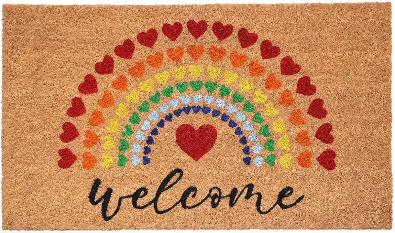 Rainbow Love Welcome Doormat