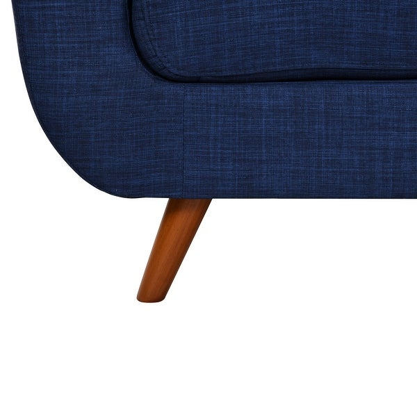 41 Linen Fabric Accent Chair， Modern Armchair Button Tufted Upholstered Accent Sofa Chairs for Living Room， Dark Blue