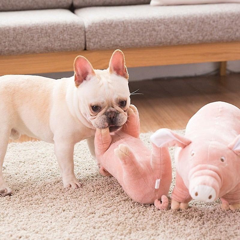 Cute pink pig dog chewy toy