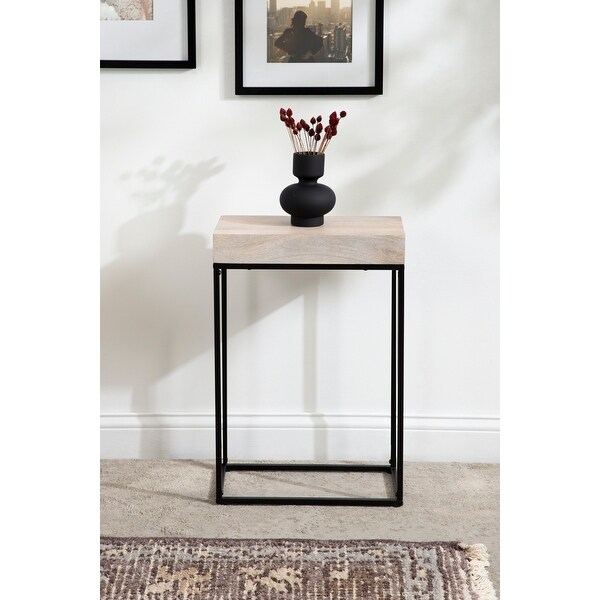 Kate and Laurel Karlsen Wood and Metal Slim Side Table