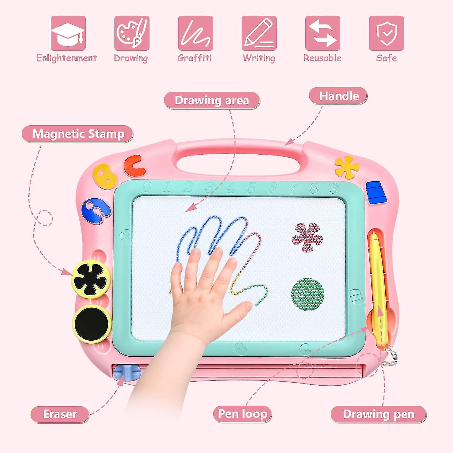 Magic Slate Board， Kids Magnetic Drawing Board Erasable Sketch Toys